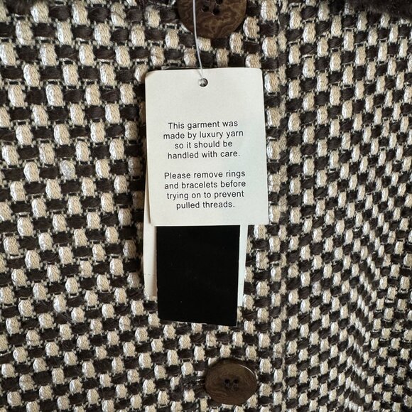 Grace Dane Lewis Vienna Wool Blend Faux Fur Trim Coat Size 6 Vanilla Latte Multi - Picture 7 of 11